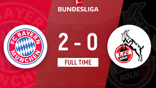 德甲-拜仁主场2-0战胜科隆 格雷罗世界波穆勒破门